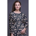 thumbnail image 5 of Bimba Floral Ladies Bishop Sleeve Round Neck Ruffle Maxi Smocked WaistÂ&nbsp;Dress-Large, 5 of 5