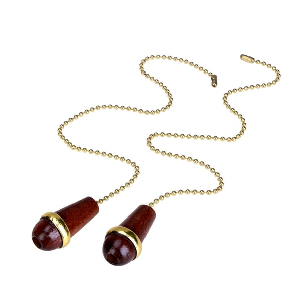 PAMINGONO Ceiling Fan Pull Chain Ornaments Dark Brown Wooden Pendant Home Decoration 12X0.8X0.8in 2Pcs