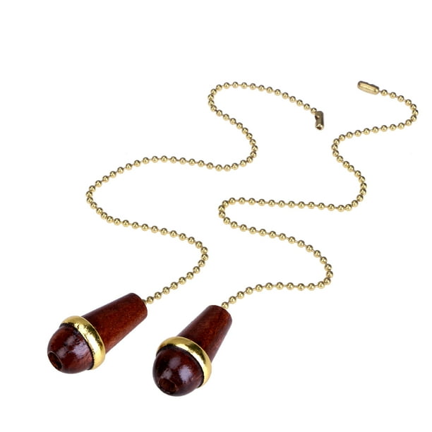 HOMEMAXS 2PCS Walnut Vintage Chandelier Chain Pendant Ceiling Fan Pull