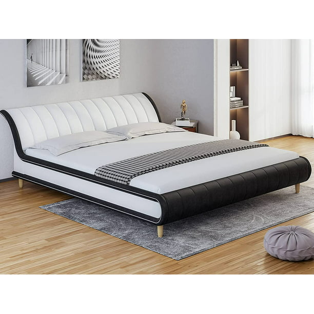 Modern King Size Bed Frame Low Profile, Low Profile King Bed Frame For Box Spring And Mattress