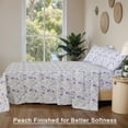 thumbnail image 5 of RUVANTI 100% Organic Cotton Sheets - King Size Sheet Set - 4 Piece Percale Weave Bedding, Crisp, Cooling & Breathable, Soft & Durable, 16" Deep Pocket, Hotel Quality Sábanas - Heather, 5 of 7