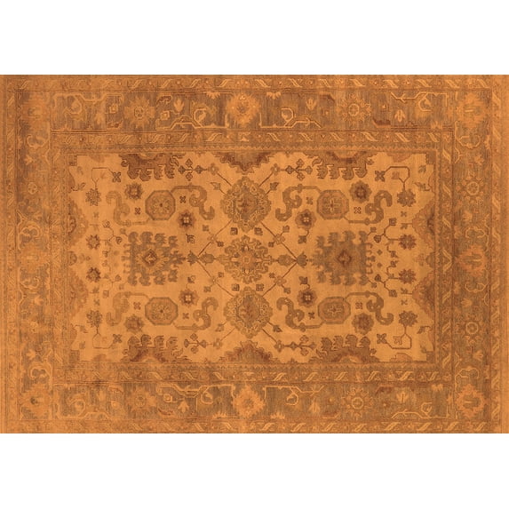 Ahgly Company Indoor Rectangle Oriental Orange Industrial Area Rugs, 2' x 5'
