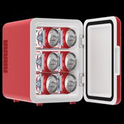 Budweiser Portable 6-Can Mini Personal Refrigerator Cooler, MIS135BUD, Red