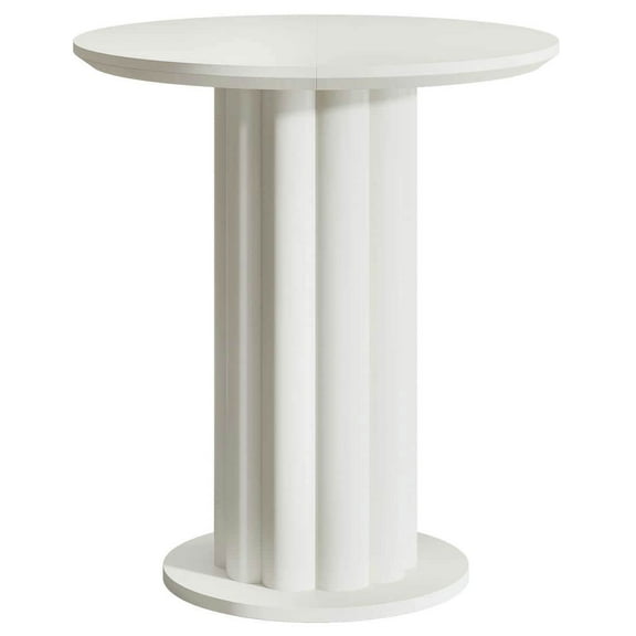 GVN Home Bar Table, Bar Coffee Bar Table,Round Bar Table, 30" Pub Table with Column Fluted Ribbed Leg Base