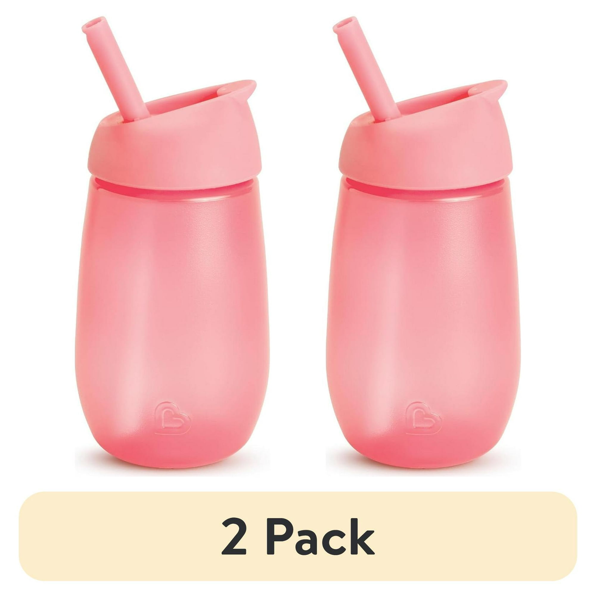 (2 pack) Munchkin® Simple Clean™ Toddler Sippy Cup, 10 oz, Pink/Blue, Unisex, 2 Pack