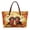 Autumn Dachshund Maple Print, variant on Red Roses Leopard Tote Handbag with Large Capacity Portable, Inner Pocket Top Handle Tote Bag for Excursions Travel