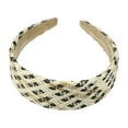 thumbnail image 5 of 1 Pc Elegant Flat Raffia Straw Headband for Women for Girls 5.91"x1.57" Black, 5 of 6