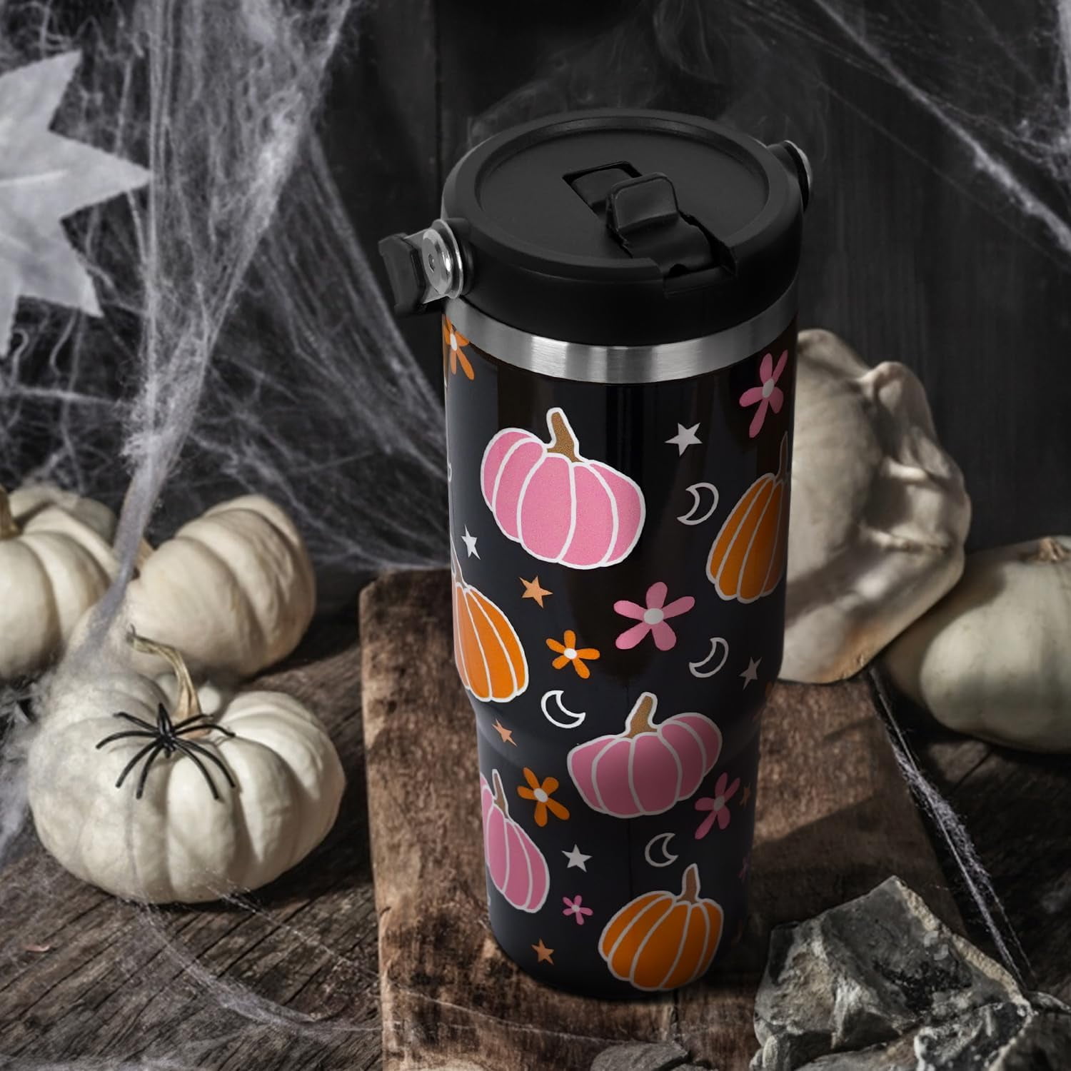 Christmas Tumbler with Handle and Straw Lid 40 oz,Cute Christmas Gifts for Women Xmas Lights Snowflakes Vacuum Insulated Leak Proof Tumbler,Winter Holiday Accessories Stainless Steel Coffee Cup Mug