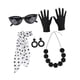 thumbnail image 3 of Accesorios de vestuario de los años 50 mujer disfraz vintage cosplay fiesta graduación 5 piezas negro, 3 of 8