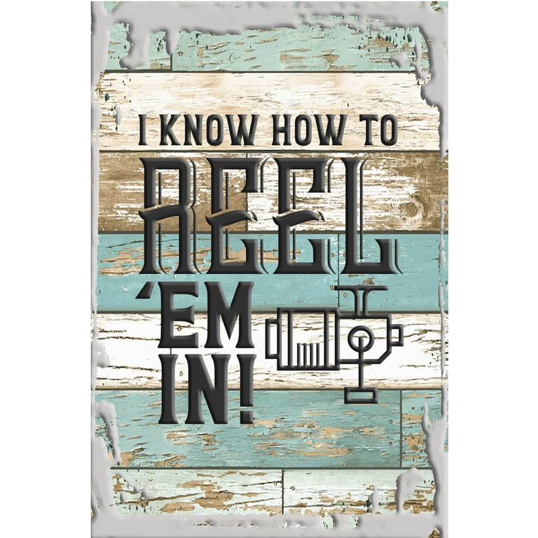 I know how to reel em in! caps fishing rod funny fisherman White Wall Art  Decor Funny Gift 