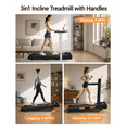 thumbnail image 3 of 4-in-1 Foldable Walking Pad Treadmill with 16% Incline, 2.5HP Quiet Motor, Handles & 330 lb Capacity - Ideal for Home & Office Use Deep Black, 3 of 7