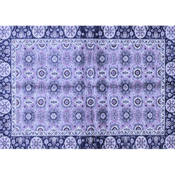 Ahgly Company Machine Washable Indoor Rectangle Abstract Blue Modern Area Rugs, 5' x 8'