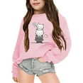 thumbnail image 2 of WOYY Little Girls Casual Sweatshirt Cute Cat Print Crew Neck Pullover Top, Sizes 5-6, 2 of 5