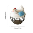 thumbnail image 3 of Chicken Design Ceramic Egg Storage Basket Iron Basket Holds 20-25 Eggs, Egg Holder, Organizer Case, Container Egg Basket Holder （Blue）, 3 of 6