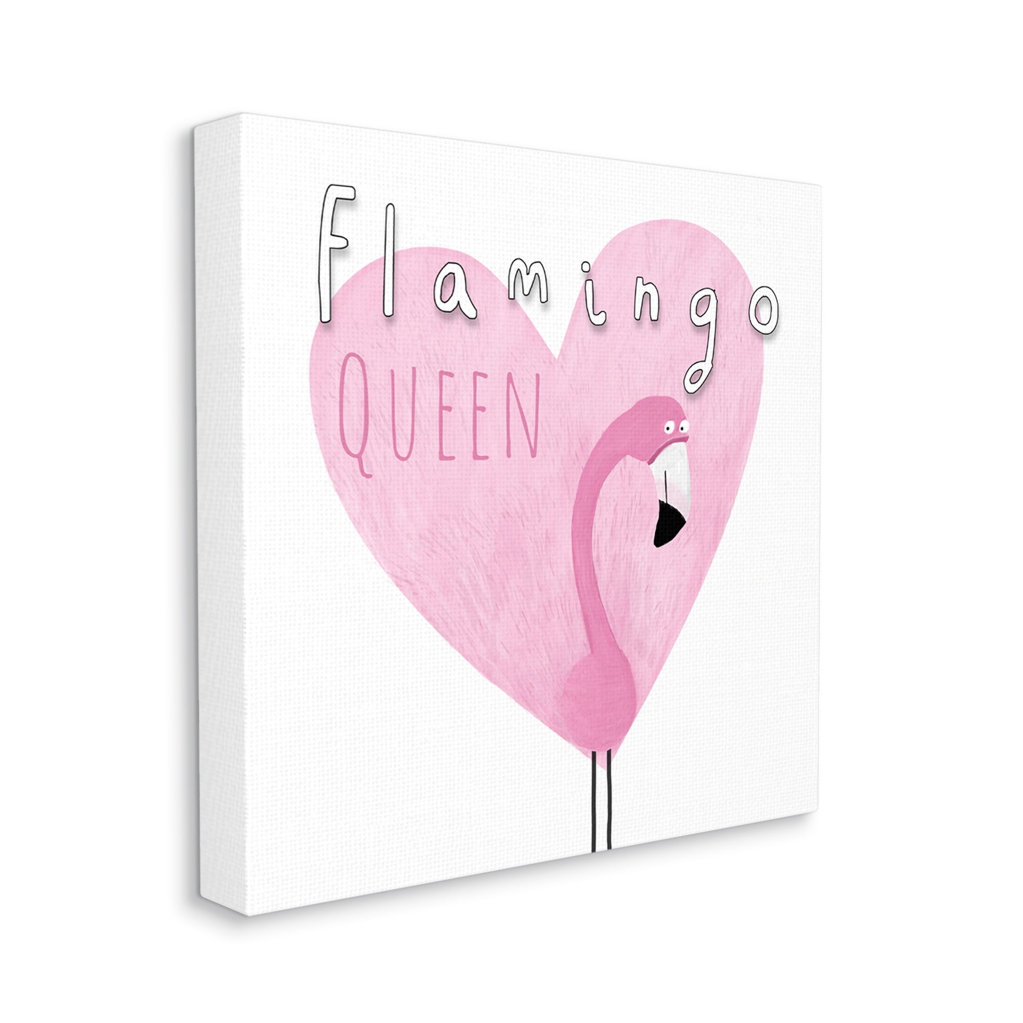 Stupell Industries Flamingo Queen Phrase Animals & Insects Painting Gallery Wrapped Canvas Print Wall Art, 17 x 17