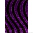 thumbnail image 2 of Allstar Purple Shaggy Area Rug with 3D Lines Design. Contemporary Formal Casual Hand Tufted (5' x 7'), 2 of 4