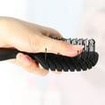thumbnail image 4 of 1pc Women Leaf Style Hollow Comb Hair Brush for Straight Curly Dry Hair Black ABS, 4 of 6