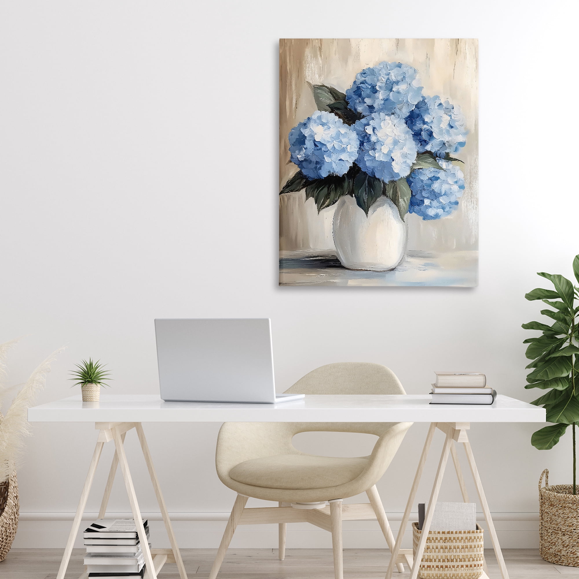 Stupell Industries Painted Hydrangeas in White Vase Canvas Wall Art, design by Creative Studio