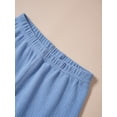 thumbnail image 6 of Haitryli Kids Striped Thermal Underwear Set Girls Boys Warm Long Johns Base Layer Tops with Leggings Pants Set Blue 15-16, 6 of 7
