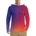 thumbnail image 2 of Txeol Men's Sun Protection Long Sleeve Hoodies Outdoor Rash Guard Fishing Shirts Gradient Color Athletic Pullover with Thumb Hole Holiday Deals,Red,M, 2 of 5