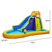 Banzai Big Blast Water Park, Length: 14 ft 5 in, Width: 10 ft 7 in, Height: 7 ft 11 in, Inflatable Outdoor Backyard Water Slide Splash Toy
