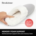 thumbnail image 3 of Brookstone Classic Comfort Memory Foam Slippers - Women's Memory Foam Indoor/Outdoor Slippers - Warm & Comfortable Cozy - Soft Plush Lining, Non-Slip Sole - Gray, Small, 3 of 13