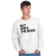 thumbnail image 4 of Funny Couples Set She's the Boss Men's Big & Tall Crewneck Sweatshirt Brisco Brands 3X, 4 of 6