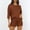 Brown, variant on Women Coverup Set Crochet Beach Cover Ups with Shorts Half Sleeve Swimsuit Bathing Suit Coverups S-XL