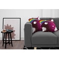 thumbnail image 3 of Ambesonne Cartoon Throw Pillow Cover 2 Pack, Rainbow Colored Stars, 24", Maroon and White, 3 of 5