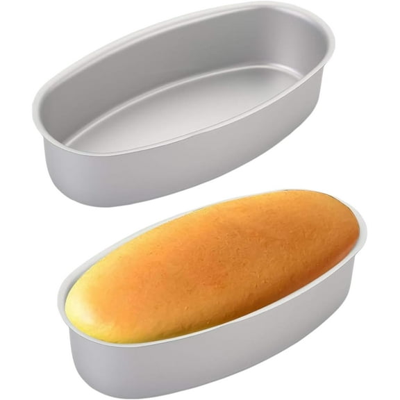2 Packs Oval Cheesecake Pan: 8 Inch Cake Pan, Non-stick Aluminium Alloy Bread Mold Loaf Pan Bakeware Set for Oven, Pot Baking in Home, Kitchen & Bakery Use