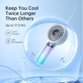 thumbnail image 3 of JISULIFE Handheld Fan - 5-Speed LED Display & 5000mAh Battery, USB-C Rechargeable with Lanyard, Compact Cooling for Travel/Beach/Makeup, 3 of 9