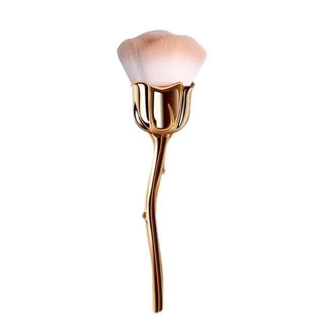 QualitChoice Nail Art Dust Brush Manicure Rose Head Design Soft Bristles Blush Manicure Tools 2 1Set