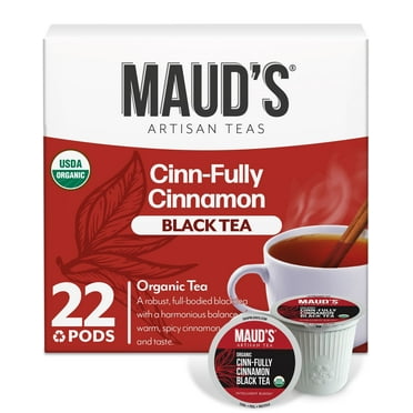 Maud's Cinnamon Black Tea Pods, Cinn-Fully Cinnamon, Compatible w/ K-Cup Brewers, 22ct