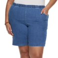 thumbnail image 2 of Jack David Women's Plus Size Pull On DARK BLUE Denim Jean Short With Elastic (UI994), 2 of 4
