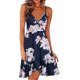thumbnail image 2 of Vestido HUOGUO, sin mangas, cuello en V, estampado casual, para mujer, 2 of 5