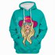thumbnail image 3 of Sudadera con capucha rosa para mujer, sudadera con capucha con estampado de dibujos animados de Barbie, ropa deportiva de manga larga para primavera y otoño, ropa para niñas, sudadera informal holgada, 3 of 5