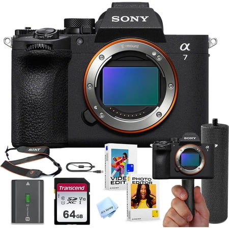 Sony A7 V Mirrorless Camera Body (No Lens) + 64GB Memory + Stabilizing Grip + Software Pack +More (Value Bundle) (International Model)