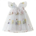 thumbnail image 7 of Povozer Baby Girl Tulle Dress Casual Flower Embroidery Toddler Dresses(White,12-18 Months), 7 of 7