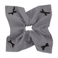 thumbnail image 1 of KLKCMS Checkered Scrunchie Creative Hair Tie for Dance Party Dating Daily Commuting Black White, 1 of 9