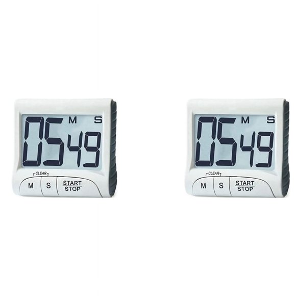 2X Digital Kitchen Timer&Stopwatch,Bold Digits, Simple Operation, Loud Alarm,Magnetic Kickstand for Cooking