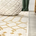thumbnail image 7 of JONATHAN Y SANTA MONICA 5' Square Area Rug, Ourika Moroccan Geometric Textured Weave - Cream/Yellow, SMB108J-5SQ, 7 of 7