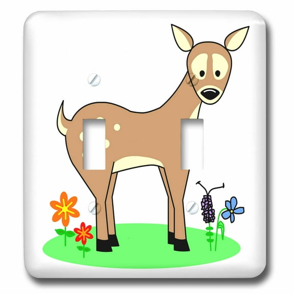 3dRose, Deer and Flowers Design, double toggle switch