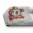 thumbnail image 3 of 40th Birthday Soft Flannel Fleece Throw Blanket, Display with Colorful Cartoon Style Dots and Banner Print, Cozy Plush for Indoor and Outdoor Use, 70" x 90", Multicolor, by Ambesonne, 3 of 6