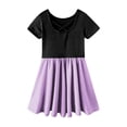thumbnail image 4 of EnJoCho Girls Cotton Rufle Sleeve Swing Dress 𝖳iered A-Line Sundres𝗌 Scop Neck Contrast Stitching Casual Play Dress for Kids Age 4-12 Years, 4 of 4