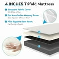 thumbnail image 3 of JHK Three Fold Portable Floor Bed,Certified By CertiPUR-US,Suitable For Travel,Camping,And Yoga,Soft Touch And Flexible Zipper, 3 of 10