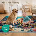 thumbnail image 4 of ODIKA 8'x10' Ultra-Soft Area Rug, Vivid Coral Pink Ocean with Octopus Tropical Reef Design Sea Animals Washable, Bare feet friendly, Silk-Touch for Bedroom, Under Sectional, 4 of 7