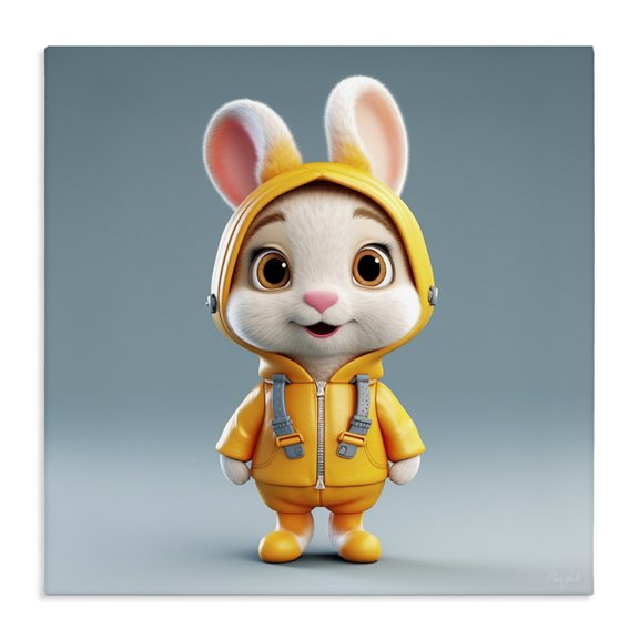 Stupell Industries Eclectic Rabbit in Yellow Suit Canvas Art, 17 x 17, by Roozbeh