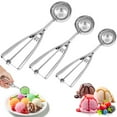 thumbnail image 2 of 3Pcs Ice Cream Scoop Set Stainless Steel Cookie  Scooper Ergonomic Ice Cream Scoops Include Large-Medium-Small Size Multifunctional Cookie Scooper for Baking Meatball Muffin, 2 of 11