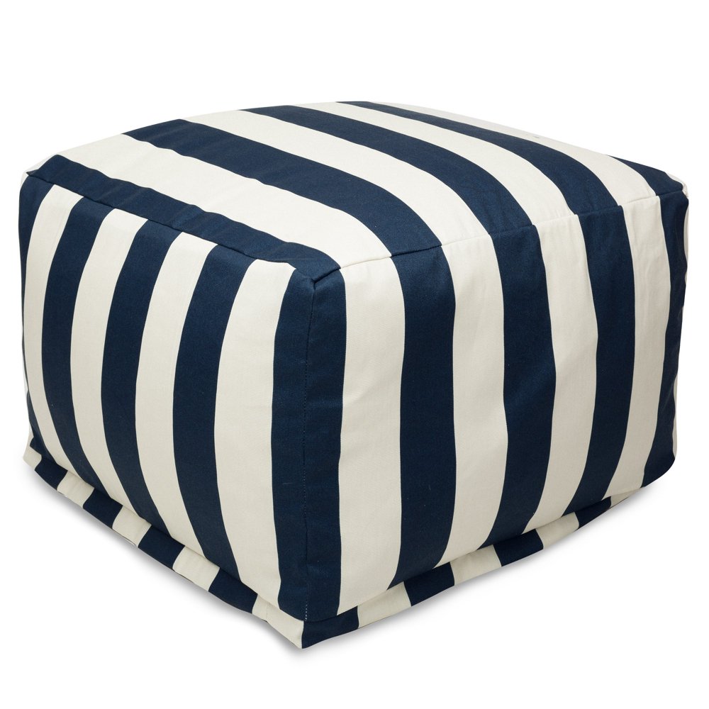 Majestic Home Goods Indoor Outdoor Treated Polyester Navy Vertical ...