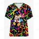 thumbnail image 1 of Disney Mickey Mouse cartoon print spa uniform beauty salon pet shop uniform fashion slim top scrub women's lab coat5XL Gao Jinjia LED, 1 of 2